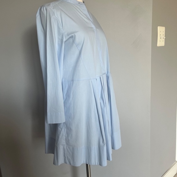 Marella Max Mara Blue Cotton‎ Voluminous A-line Pleated Casual Shirt Dress Mediu - Picture 2 of 8